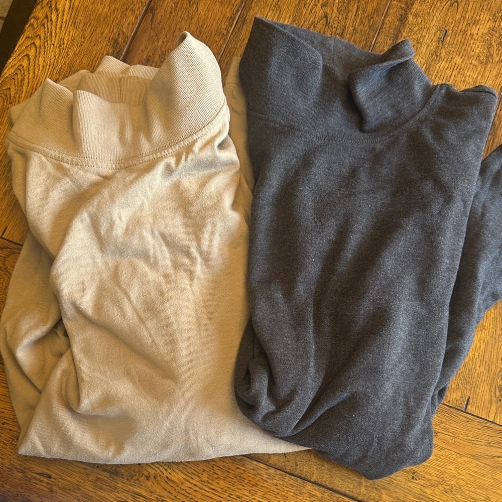 Tan and Gray Turtlenecks